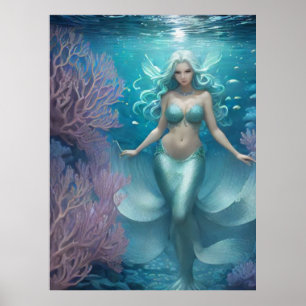 Póster *~* AP60 Diosa del Agua Fantasy Sea Mermaid 2