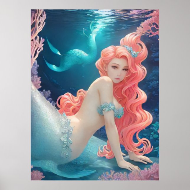 Póster *~* AP60 Diosa del Agua Fantasy Sea Mermaid 20 (Frente)