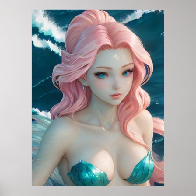 Póster *~* AP60 Diosa del Agua Fantasy Sea Mermaid 23 (Frente)