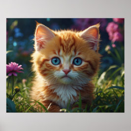 Póster *~* AP68 5:4 Naturaleza de gatito felino fluido