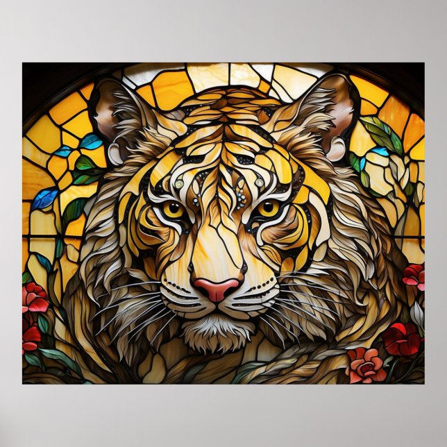 Póster *~* AP68 Fantasía Negrita 5:4 Vidrio manchado TIGE (Frente)