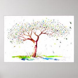 Póster *~* AP81 Árbol mínimo artístico moderno