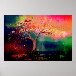 Póster *~* AP81 Original de árbol artístico moderno