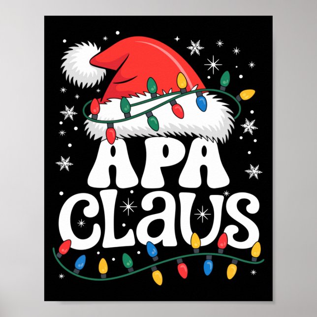 Póster Apa Claus Funny Xmas Christmas Grandma Holiday Sty (Frente)