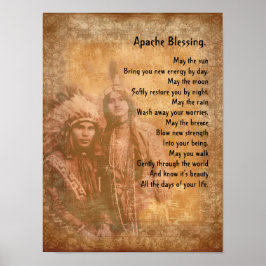 Póster Apache bendiciendo pareja nativa americana