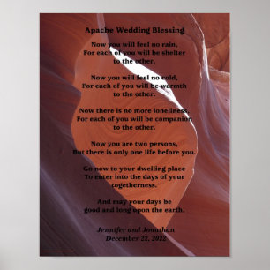 Póster Apache Wedding Blessing, Names, Brown Southwest