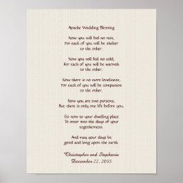 Póster Apache Wedding Blessing Poster 11" x 14" Rustic