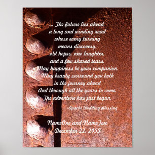 Póster Apache Wedding Blessing v2 Rusty Metal Look Print