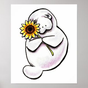 Póster Apagado-Correo soleado Art™ del Manatee
