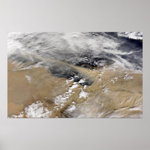 Póster Apagones de polvo frente a las costas de Libia