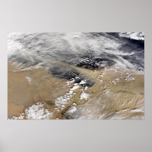 Póster Apagones de polvo frente a las costas de Libia (Frente)