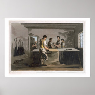 Póster Aparadores del paño, "traje del engrav de