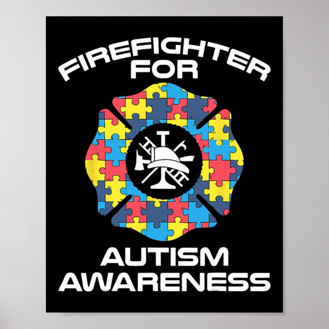 Póster Aparato de autismo para bomberos - Los mejores bom (Frente)