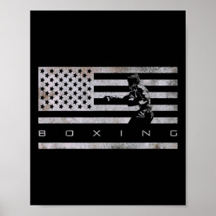 Póster Aparato de boxeo de bandera estadounidense - Boxeo