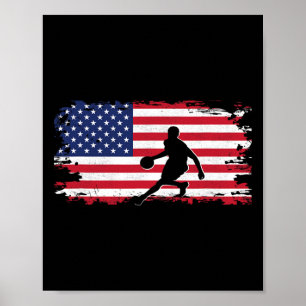 Póster Aparato de Bysketbyll de la bandera estadounidense
