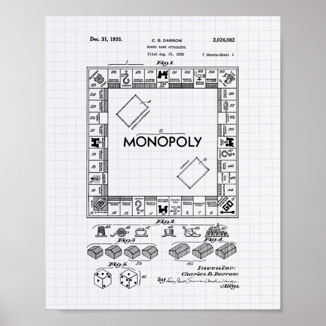 Póster Aparato de juegos de mesa 1935 Patent Art - Peper  (Frente)