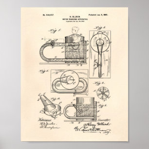 Póster Aparato de masaje 1900 Patent Art Old Peper