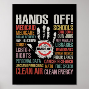 Póster Aparato de protesta manos libres Retirar la Reclam