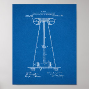 Póster Aparato de Tesla para transmitir energía eléctrica