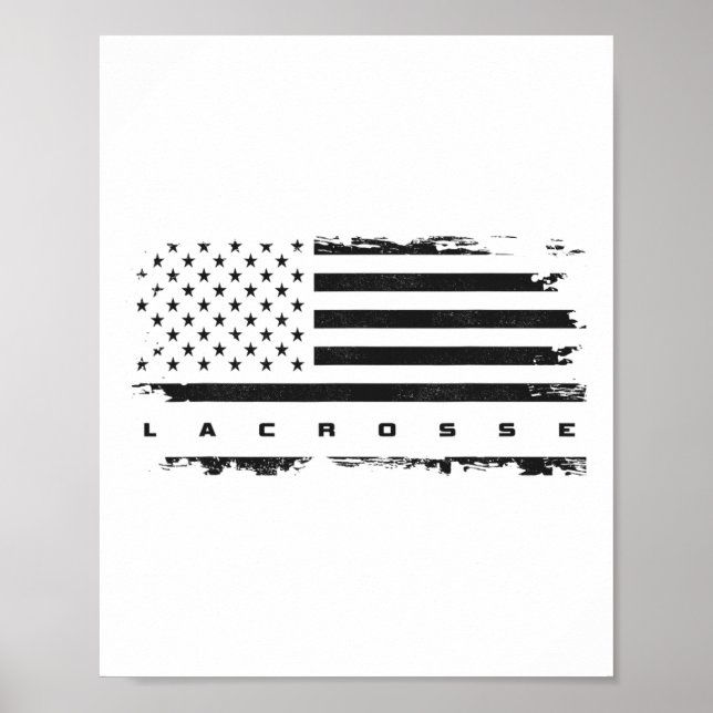 Póster Aparato Lacrosse de la bandera estadounidense - La (Frente)
