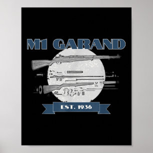 Póster Aparato M1 Garand para la Segunda Guerra Mundial -