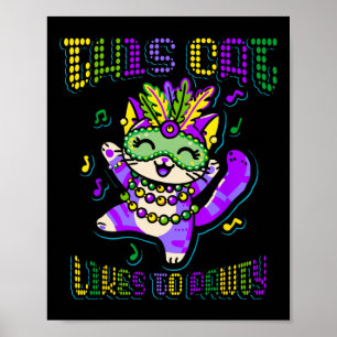 Póster Aparato Masque Mardi disfraza gato Mardi Gras