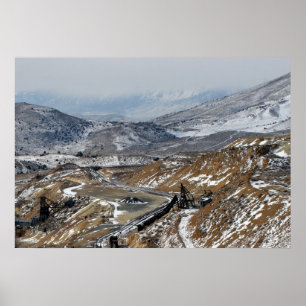 Póster Aparejos y montañas, colina del oro, Nevada de la