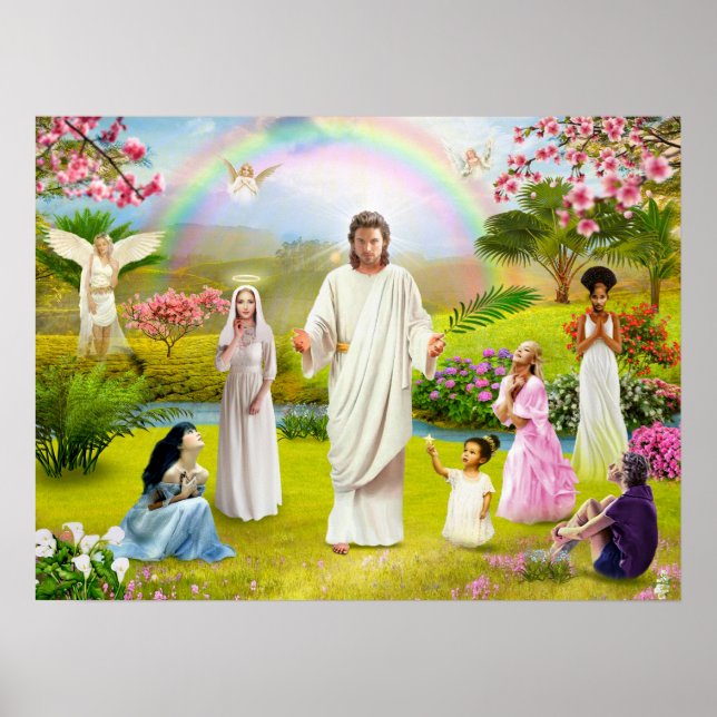 Póster Aparición de Dios Ángel de la Biblia de Jesucristo (Frente)