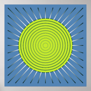 Póster Aparición geométrica moderna - azul de cal y denim