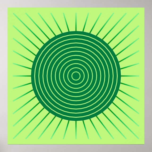 Póster Aparición geométrica moderna: verde esmeralda y ca (Frente)