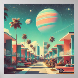 Póster Apartamentos atómicos futuristas de la nueva Flori