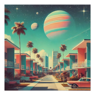 Póster Apartamentos atómicos futuristas de Nueva Florida