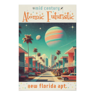Póster Apartamentos atómicos futuristas de Nueva Florida