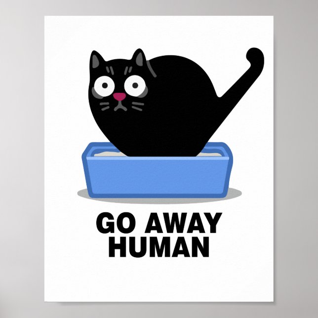 Póster Apártate humano gracioso gato negro detesta a los  (Frente)