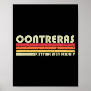 Póster Apellido Contreras Divertido Retro Vintage Cumplea