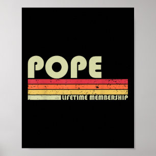 Póster Apellido del Papa Divertido Retro Vintage 80s 90s 