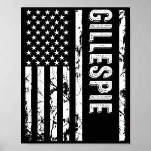 Póster Apellido Gillespie Apellido Divertido Equipo Famil