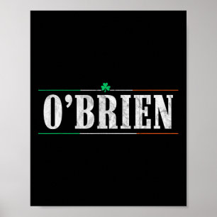 Póster Apellido irlandés O'brien - Día de San Patricio Co