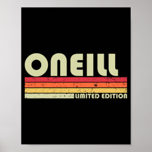 Póster Apellido Oneill Divertido Retro Vintage 80s 90s Cu