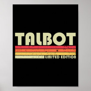 Póster Apellido Talbot Divertido Retro Vintage 80s 90s
