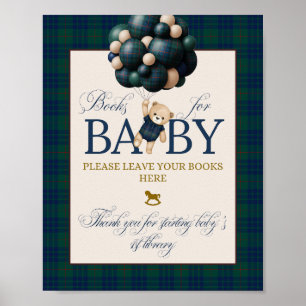 Póster Apenas Esperamos Preppy Teddy Globo Baby Shower