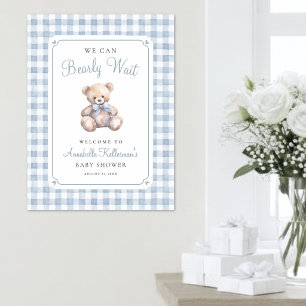 Póster Apenas Podemos Esperar Oso Azul Baby Shower