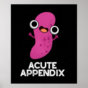 Póster Apéndice Agudo Piezas Funny Cuerpo Pun Oscuro BG