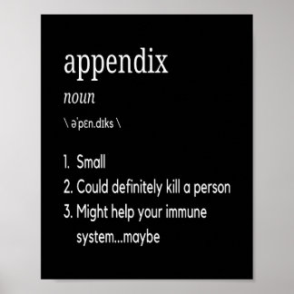 Póster Apéndice Definición Appendicitis Appendectomía