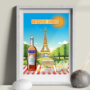 Póster Aperitif En París Editable Estilo Vintage