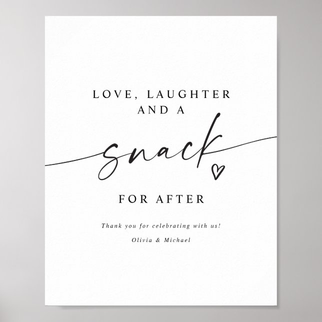 Póster Aperitivo para Después de la Boda con Letra Modern (Frente)