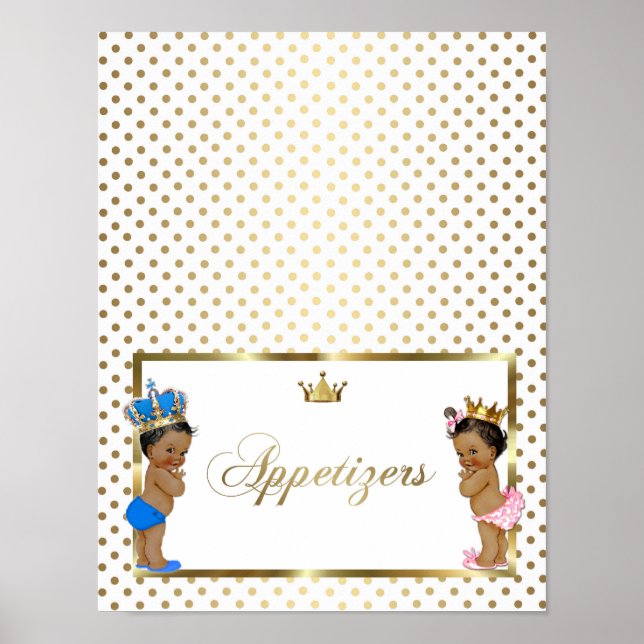 Póster aperitivos de signos de mesa poster, blanco, dorad (Frente)