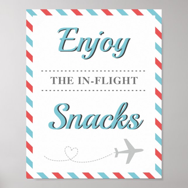 Póster Aperitivos Mesa Comida Viajes Avión Aerolínea Fies (Frente)