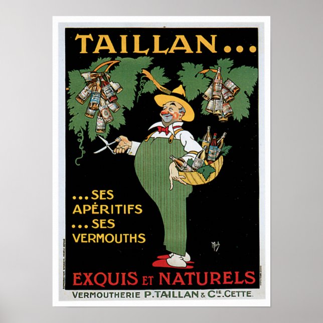 Póster Aperitivos Taillan Vintage Bebe Ad Art (Frente)