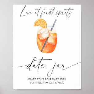 Póster Aperol - ideas para una noche de cita. Tarro de ci